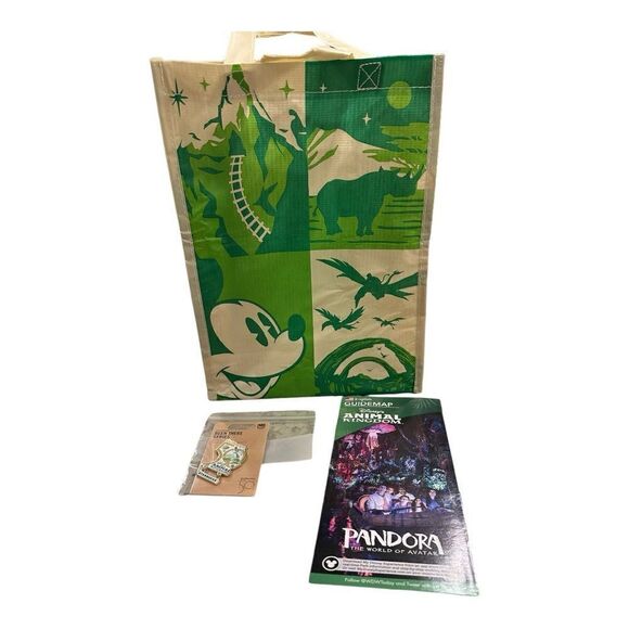 Disney 50th Animal Kingdom Anniversary Starbucks Been There Pins AK bag & map - Picture 5 of 10